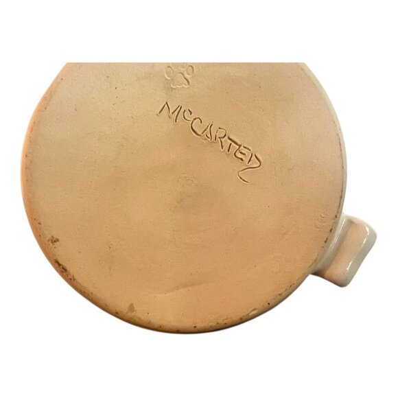 Vintage McCarter Pottery Mug 3.25" Tall Handcrafted Ceramic Blue Floral Design - Picture 7 of 7